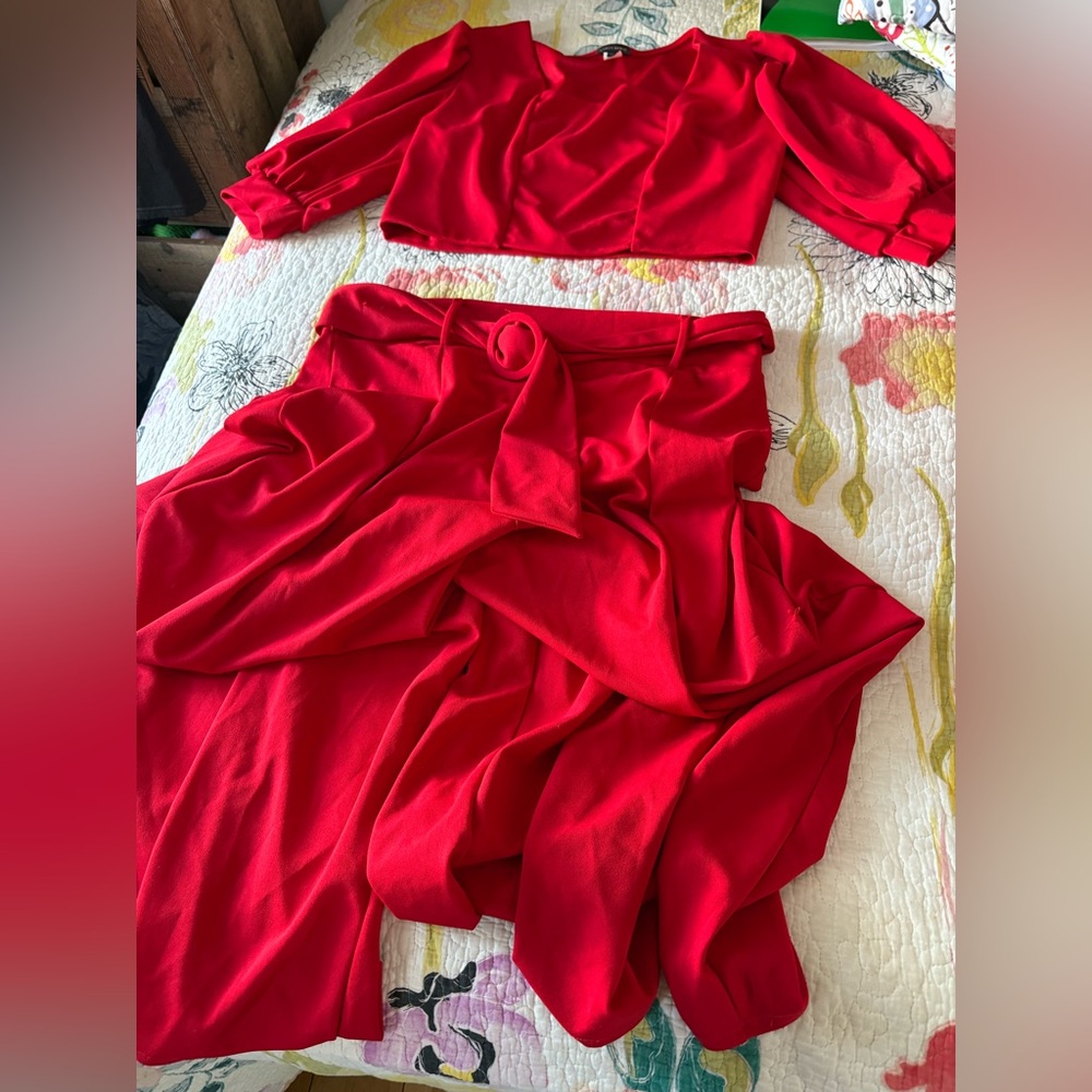 Chic Red Maxi Skirt